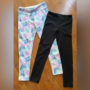 Girls Lined Leggings Set L 10/12 (90 Degree and SO brand)